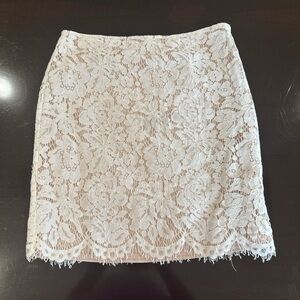 Lucy Paris Cream Lace Mini Skirt